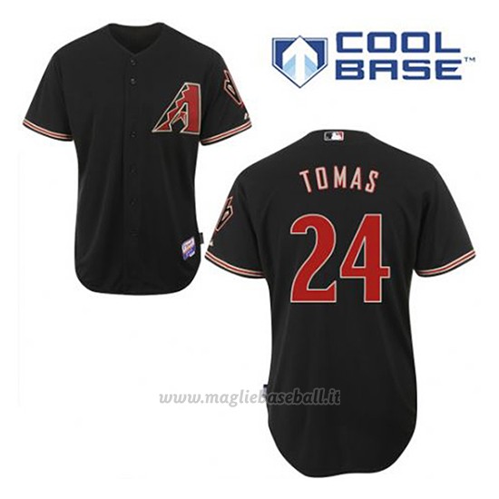 Maglia Baseball Uomo Arizona Diamondbacks 24 Yasmany Tomas Nero Alterner Cool Base